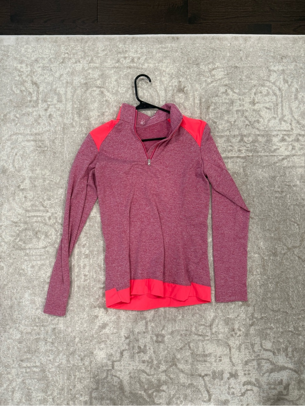 Women’s Pink Heather Quarter-Zip Performance Top: Spyder